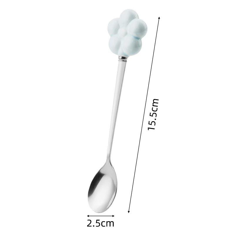 

Cherry Blossom Stainless Steel Ceramic Spoon Household Children S Eating Spoon Spoon Spoon Small Round Spoon Spoon Small Spoon