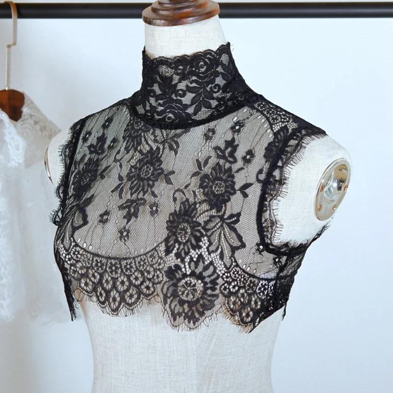 1 Pc Lady Shirt False Collar Lace Detachable False Faux Collar Cuff Choker Tie Korean Style Hollowed-Out Collar