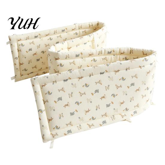 Protection de lit bébé facile à installer Coton Bumper Pad pour nouveau-nés, Anti-collision Respirant Matelassage Fixe Doublure de lit pour tout-petits, Doublure de protection douce