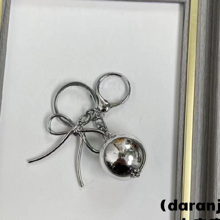 Fashion Heart Bowknot Beaded Keychain Pendant Backpack Handbag Charm Pendant Hangings Decoration Sweet Pendant Gift