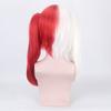 Ccutoo My Hero Academia Baku no Hero Todoroki Shoto Krátký Poloviční Stříbrno Bílý a Červený Syntetický Vlasový Cosplay Paruka Sponka do Culíku