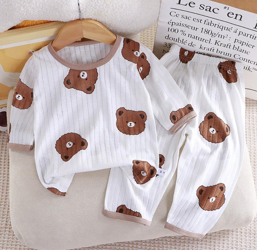 

Летний тонкий детский пижамный комплект с коротким рукавом для дома 80 хаки