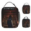 Silent Hill F Horror Game Lunch Bag For Adult Designer Lunch Box Casual Picnic Cooler Bag Portable Zipper Oxford Tote Food Bags