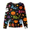 Women's Casual Fashion Long Sleeve Standing Collar Single Breasted Halloween Printed Workwear Jacket Tops