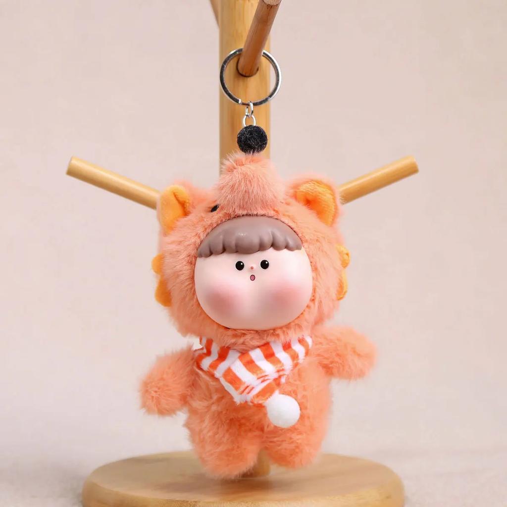 Plush Animal Cosplay Baby Doll Toys Kawaii Keychain Women's Bag Pendant Plush Keychain Student Backpack Decor Kids Birthday Gift
