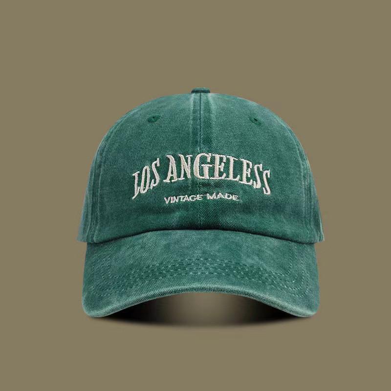 

Vintage Wash American Style Baseball Cap With Embroidered Letters For Casual Sun Protection OliveGreen