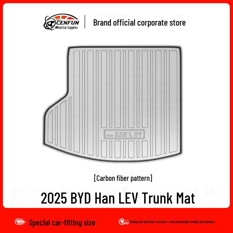 BYD Han L DM-i/EV TPE Floor & Trunk Mats - Eco-friendly, Waterproof, Carbon Fiber Design