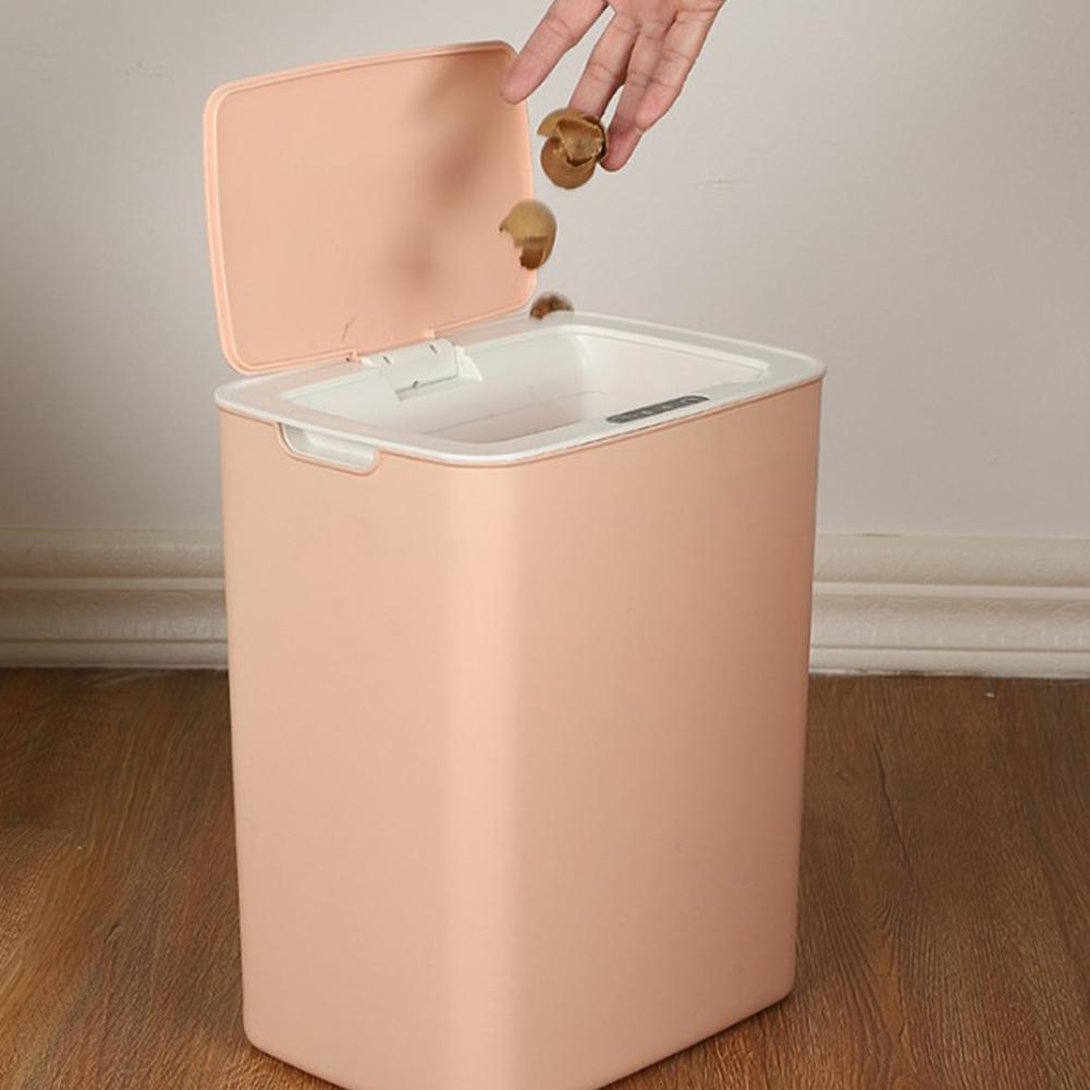 Automatic Touchless Motion Sensor Kitchen Trash Can Kick Dustbin Sensor Waste Garbage Bin Nordic pink #1