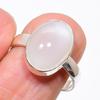 Rose Quartz Gemstone 925 Sterling Silver Jewelry Ring Size Adjustable KJ-366