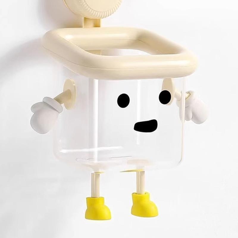 Multifunktionell Plastförvaringshylla Multifunktionell Förvaringslåda Utan Hål Väggmonterad Hållbar Badrumstandborsthylla