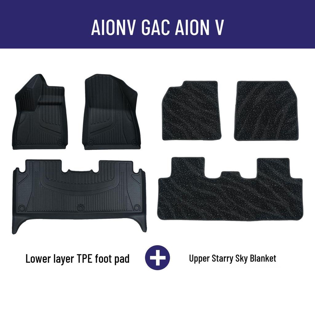 Eco-Friendly Odorless TPE Floor Mats for GAC AION V, VPLUS, Tyrannosaurus