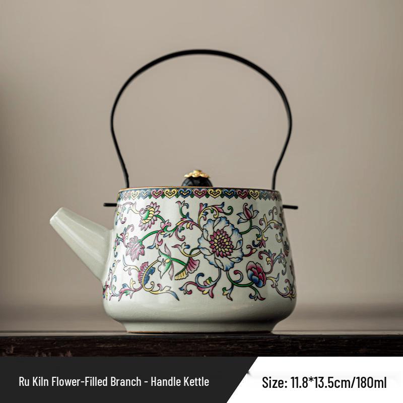 Ru Kiln Beam Handle Teapot