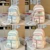 Nylon School Backpack For Girls With Polka Dot Pattern And Padded Shoulder Straps For Campus Use
