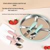 304 Stainless Steel Baby Feeding Set: Long-Handled Silicone Fork & Spoon