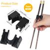 10 Pieces Reble Chopsticks Helpers Black Training Chopstick Hinges Connector Practice Chopsticks for Adults, Kids, Beginners, Trainers or Learners
