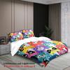 3Pcs Colorful Cats Duvet Cover Cartoon Cat Pattern 3Dprint Gifts For Students Girls 100%Polyester Bedding Sets With 2Pillowcases