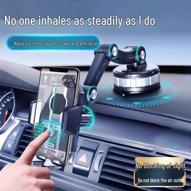 Universal Car Phone Holder with Vacuum Suction Cup for Stable Dashboard and Console Navigation