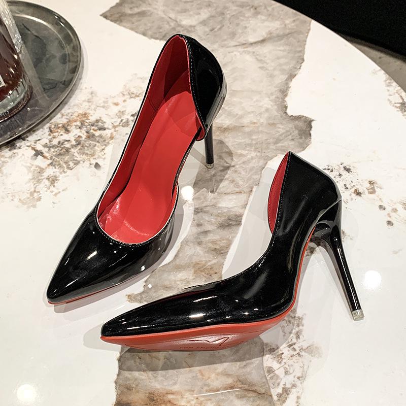 Large Size Red Bottom Stiletto High Heels, Pointed Toe, for Women and Transvestites (Size 34-44)