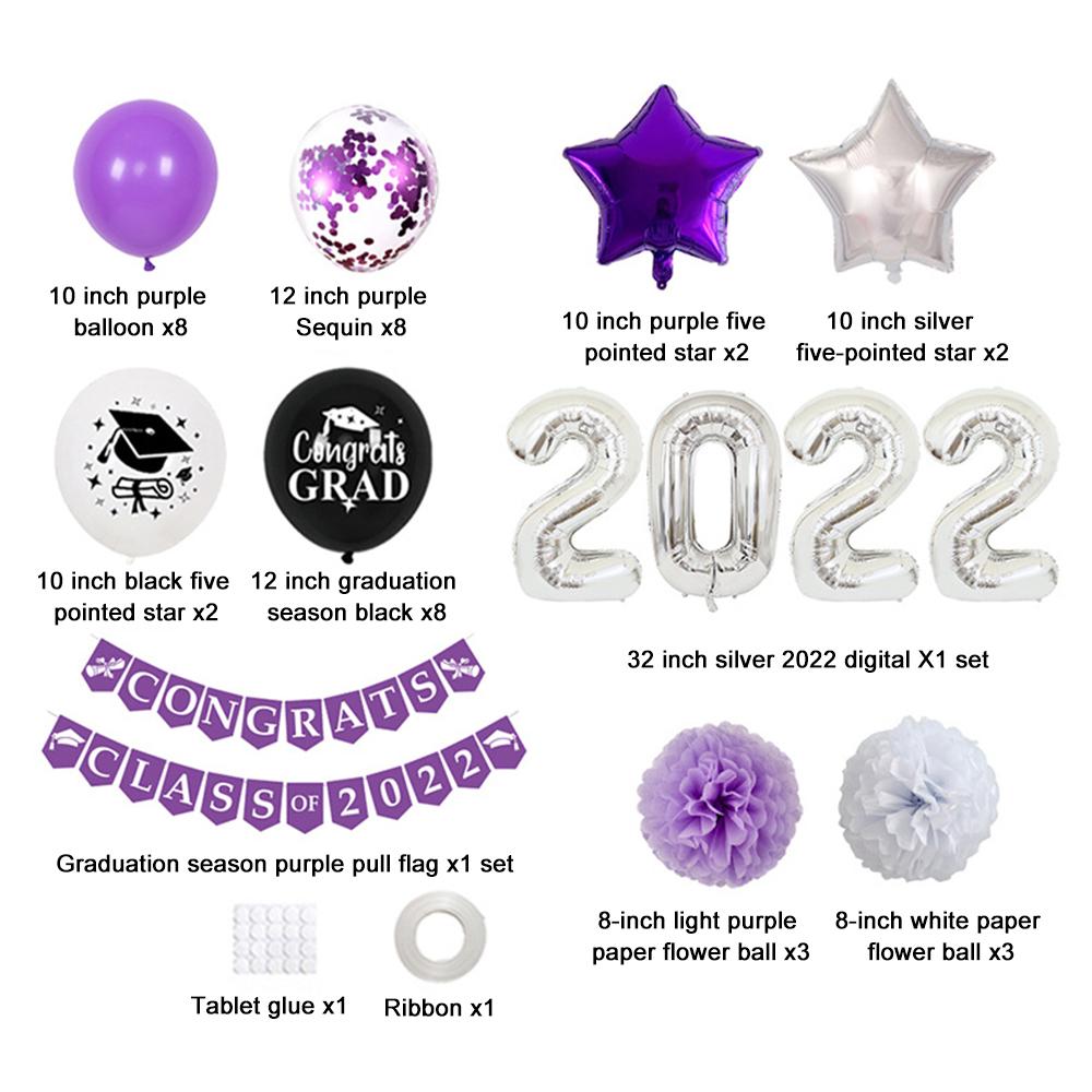 

Поздравляем выпускной класс 2024 года, праздничные атрибуты, тематическое оформление выпускного вечера фиолетовый