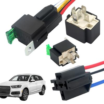 Relé Automotivo 12V DC 4 Pinos 5 Pinos Terminal de Cobre com Soquete Porta-Relé Carro Automotivo Relé Fusível 30A Liga/Desliga