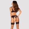Obsessive - Sexy Bellastia Lace 3-Piece Set Black XL/2XL