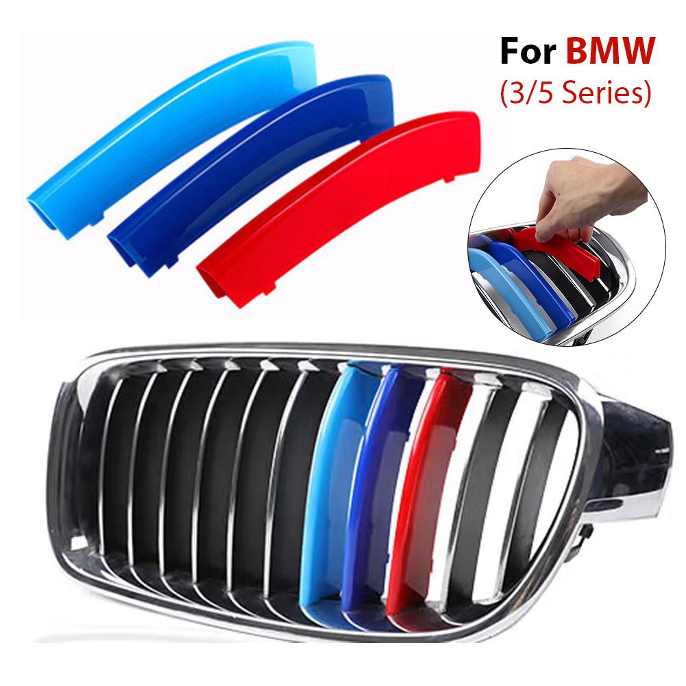 3 pezzi M Power Strisce Trim Griglia Anteriore Auto da Corsa Per BMW E46 E90 E91 E92 E93 F30 E60 E61 F10 G30 G20 F07 F11 F18 Performance