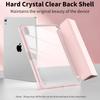 For iPad A16 Case 11th Generation 11inch , iPad 10th 10.9inch Transparent Back Cover Shell Tri-fold Stand with Pen Hold