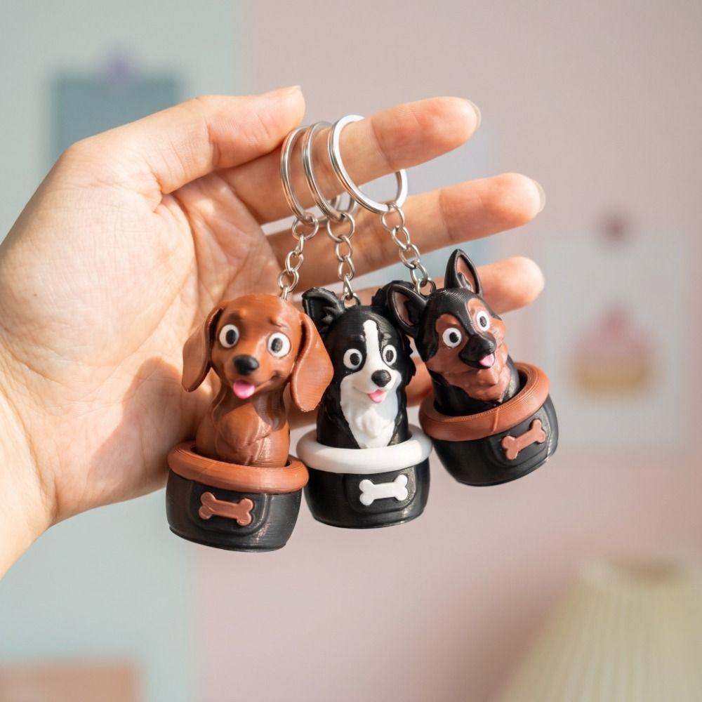 3D Printed Clicker Toy Keychain Clicking Sound Fidget Toy Dog Key Pendant Bag Backpack Charms
