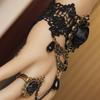 Handschuh Verstellbar Langes Armband Strasssteine Dekor Gotische Spitze Hand Schmuck für Frauen Damen Kleid Passend