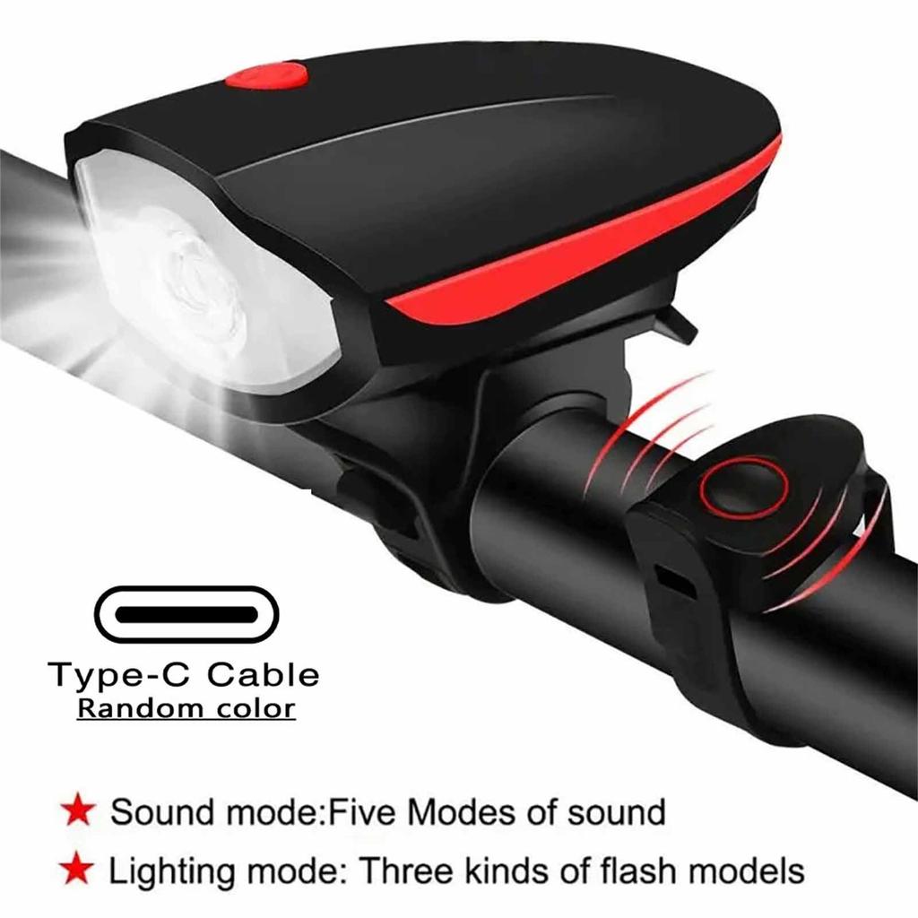 Multi-Functional Bike Horn & Headlight – LED Running Light for Mountain, Road Bikes, Cycling Safety Equipment