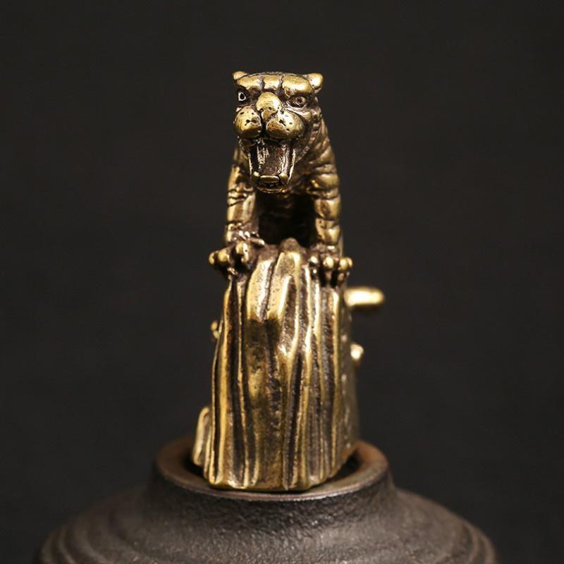 Brass Tiger The Chinese Zodiac Animal Solid Brass Small Ornament Mini Original Tiger Home Decoration Ornament Lucky Gift