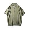Linen Knitting Short-Sleeved Polo Shirt Men's Summer Lapels Cotton and Linen T-shirt Export Export Men's Clothing Casual T-shirt with Collar