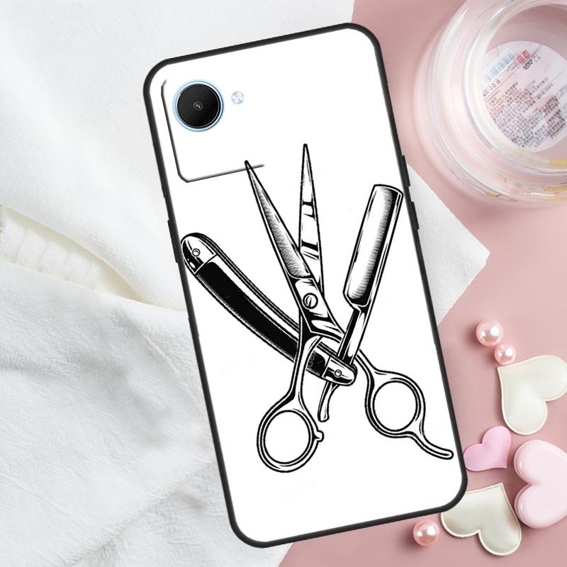 Barber Shop Hair Stylist Salon For Realme GT 6T 6 5 GT7 Pro C67 C75 C61 C55 C53 C51 C21Y C25S 10 11 12 13 14 Pro Plus Case