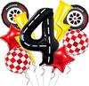9 Pcs/set Lightning Racing Car Balloons Birthday Decoration Boy's Birthday Stripe Number Racing Party Decoration Inflatable Toys