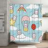 Whimsical Blue White Shower Curtain with Cuteness Overload Unleash Your Inner Child