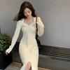 Black Neck Dress Light Luxury Niche High-end Winter Primer Sweater Skirt Knitted Dress