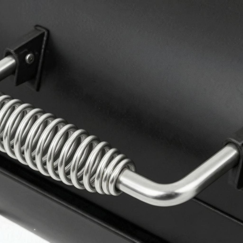 2 Pieces Bolt-Fixed Spring Handle Durable for Smokers, Fire Pits