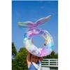 Inflatable Swim Ring With Dreamy Mermaid Designs For Swimming Water Activities