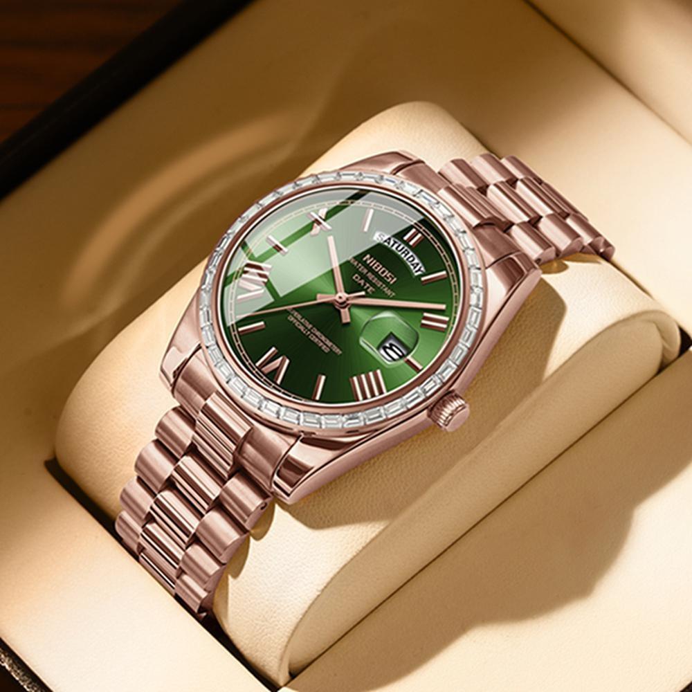 NIBOSI Fashion Men Watches Top Brand Luxury Wristwatch Day Date Miyota Quartz Watch Men Waterproof Clock