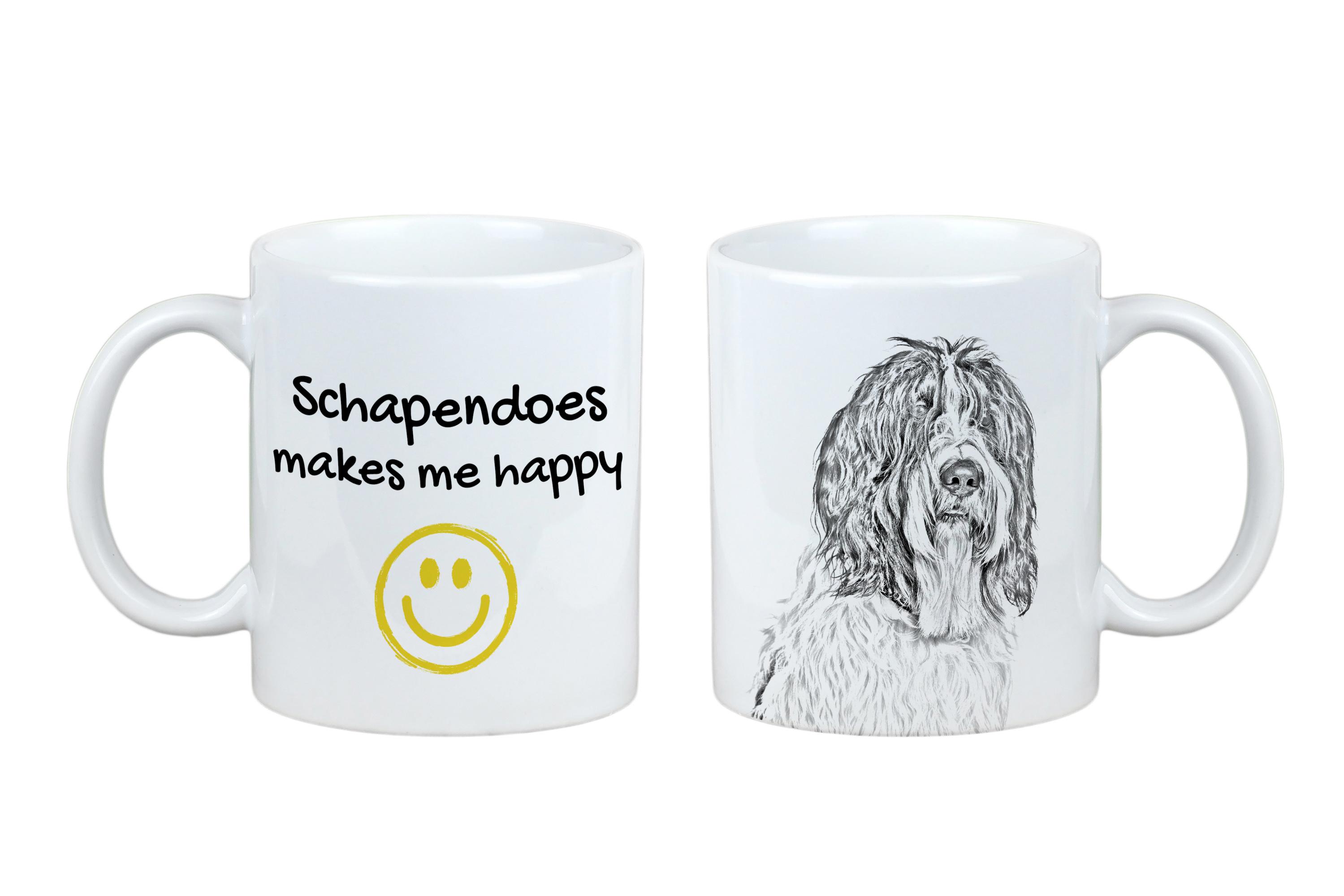 

Schapendoes, Dutch Sheepdog, Nederlandse Schapendoes - cup with a dog, cheerful cup for a dog lover, personalized gift from the Art-Dog brand білий