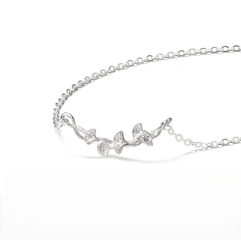 Three-Sheng Has Apricot and Apricot Leaf Necklace Sweet Girlish Collarbone Chain Temperament Fashionable Personality