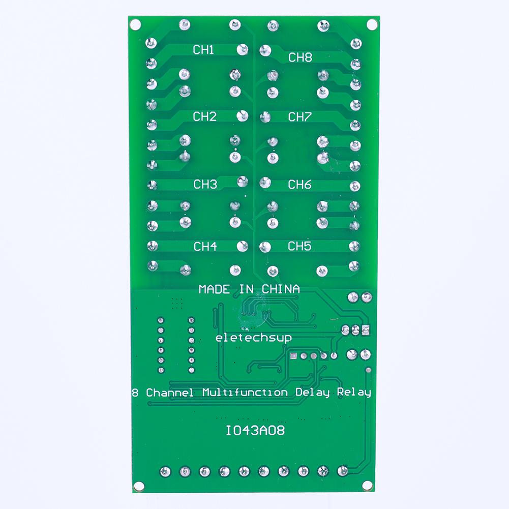 DC 12V 8 Channels Multifunction Timer Time Switch Relay Module Timing Cycle Interlock Self-locking Momentary Bistable