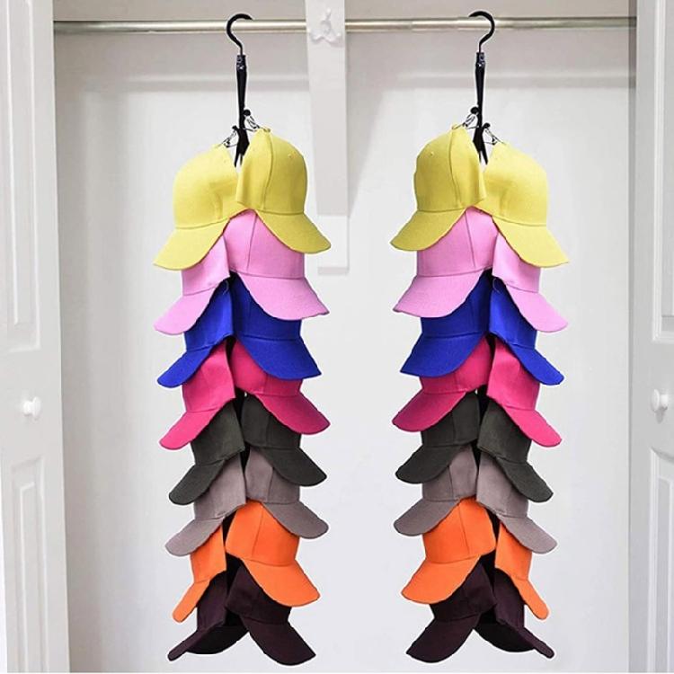 Fashionable Hat Organizers Holder Rack for Closet Rod Featuring Clip To Store Baseball Hats Golf Hats and Beanies