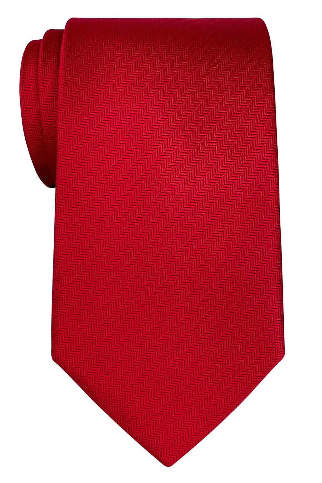 (RETREEZ) RETREEZ Micro Herringbone Stripe Woven Microfiber Men s Tie - Red