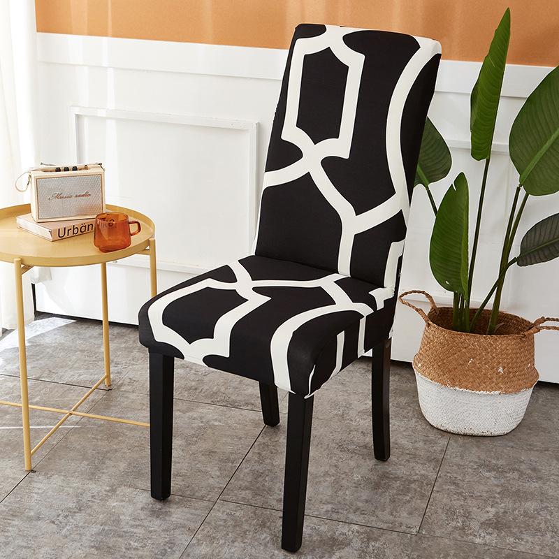 Washable Big Elastic Kitchen Chair Covers 1 Pieces Printed Chair Cover Stretch Seat Slipcovers For Dining Room Wedding
