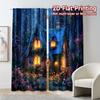 Set Of 2 Flat Printing Curtains Without Rod Fairycottagenight Popular Fashionable Durable Polyester Fabric Curtain Made