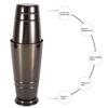 5Pcs/Set Black Stainless Steel Boston Cocktail Shaker Measuring Cup Strainer Mixing Spoon Set