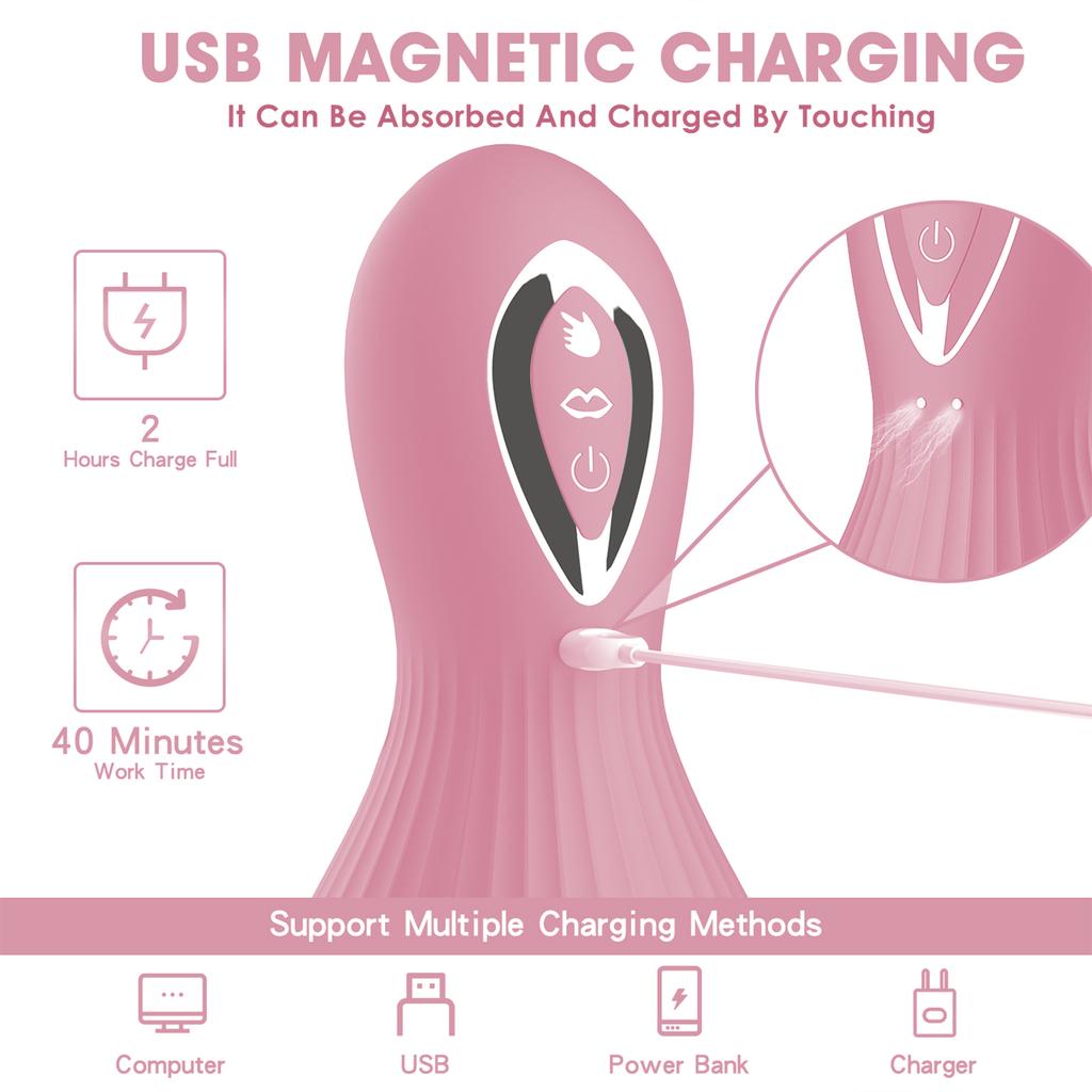 Clitoral Breast Vibrator Sucking Licking Tongue Sex Toy for Women Nipples Vagina Stimulator Orgasm Powerful Blowjob Stimulation