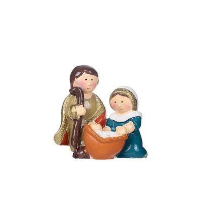 Creative Classic Holy Family Figurine Cute Cartoon Christmas Manger Ornaments Decorative Jesus Christ Figurine Christmas