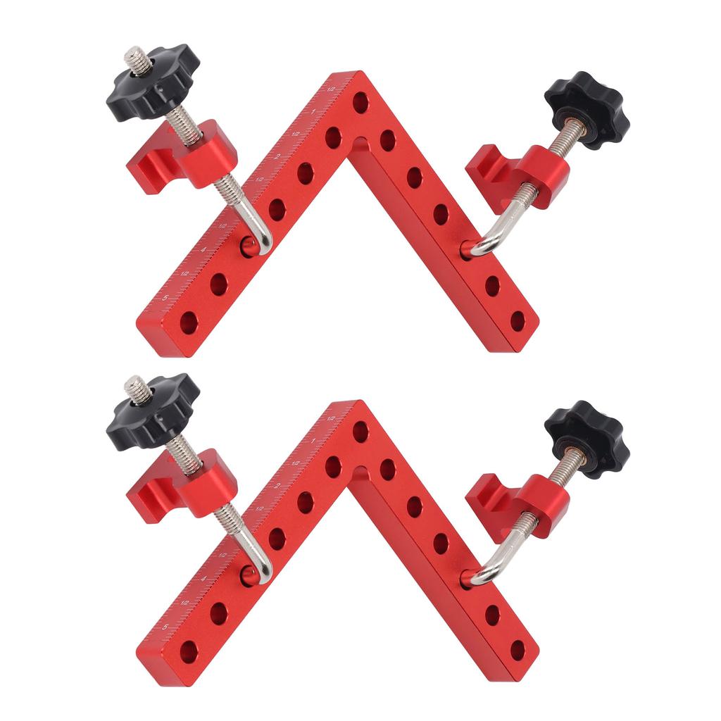 2 Sätze 90 Grad Positionierungswinkel Aluminiumlegierung Metrische Imperiale Skala Rechter Winkel Eckklemme